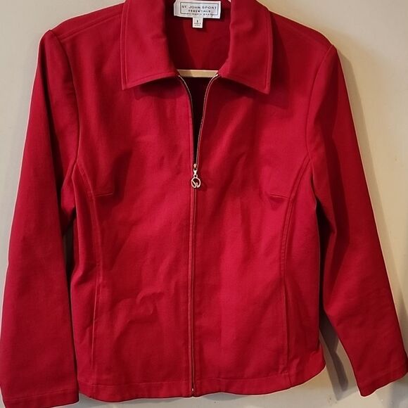 Women's St John Sport Essentials by Marie Gray  warm Red Jacket ♥️  size small n - Picture 2 of 6